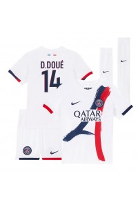 Paris Saint-Germain Desire Doue #14 Babytruitje Uit tenue Kind 2024-25 Korte Mouw (+ Korte broeken)